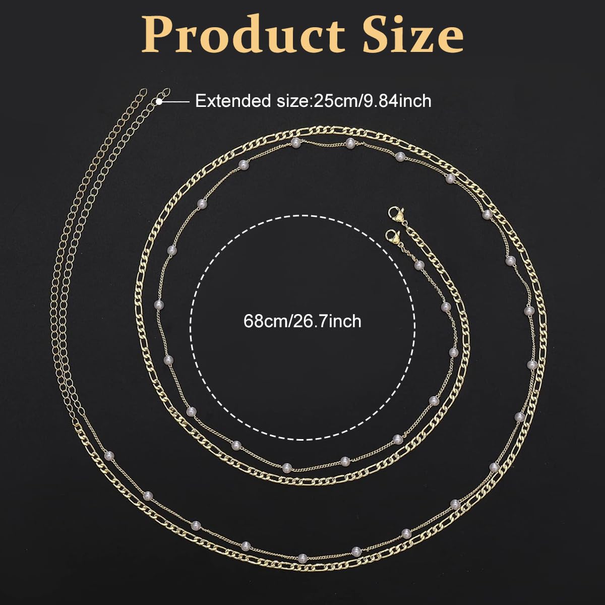 PALAY 2Pcs Saree Stylish Waist Chain Golden Waist Chain Layered Pearl Waist Chain Stylish Waist Chain Waist Chain Adjustable 26-42 inches Waist Chain for Women PALAY 2Pcs Saree Stylish Waist Chain Golden Waist Chain Layered Pearl Waist Chain Stylish Waist Chain Waist Chain Adjustable 26-42 inches Waist Chain for Women